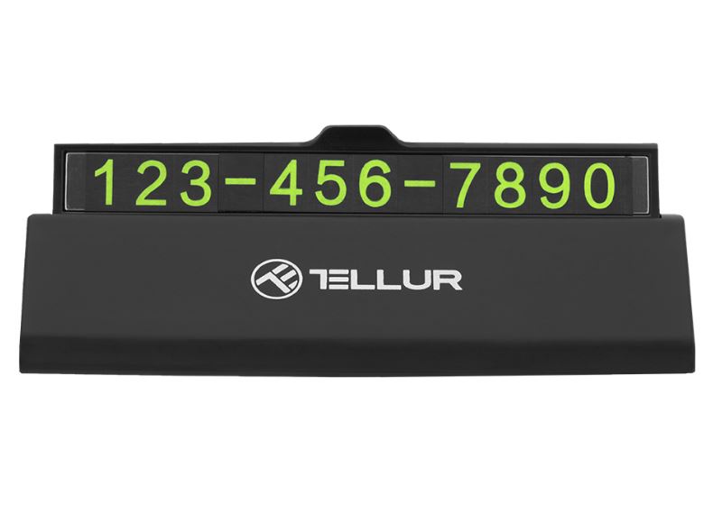 Tellur Temporary car parking phone number card black