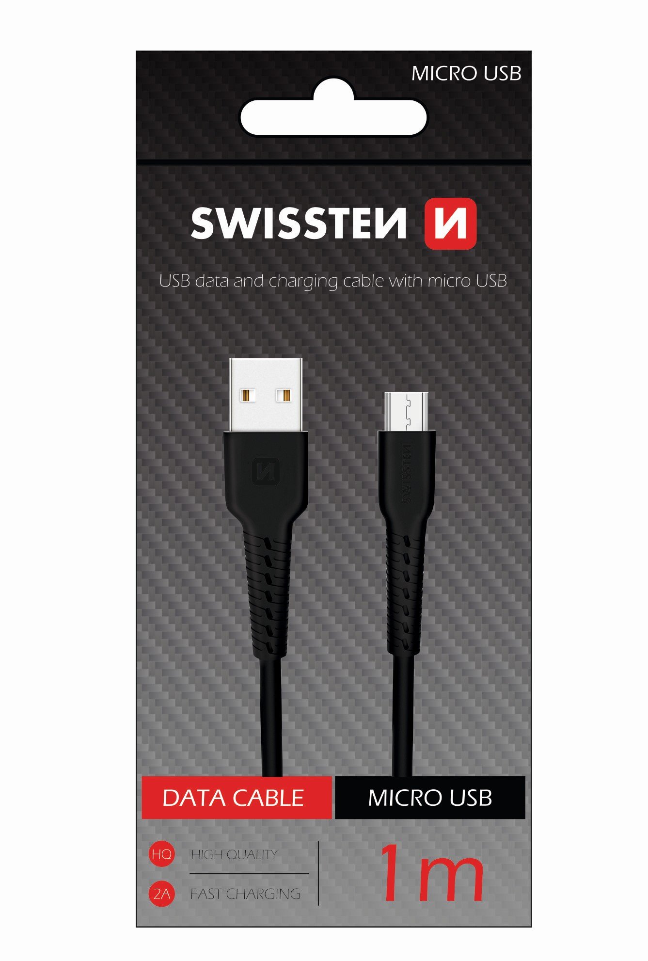 Swissten Basic Fast Charge 3A Micro USB Data and Charging Cable 1m Black