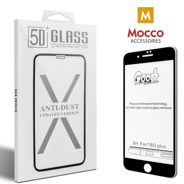 Mocco PRO+ Full Glue 5D Tempered Glass Coveraged with Frame Защитное стекло для экрана Apple iPhone 7 / 8 Черное