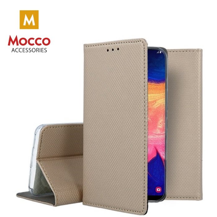 Mocco Smart Magnet Book Case For Huawei Y6p Gold