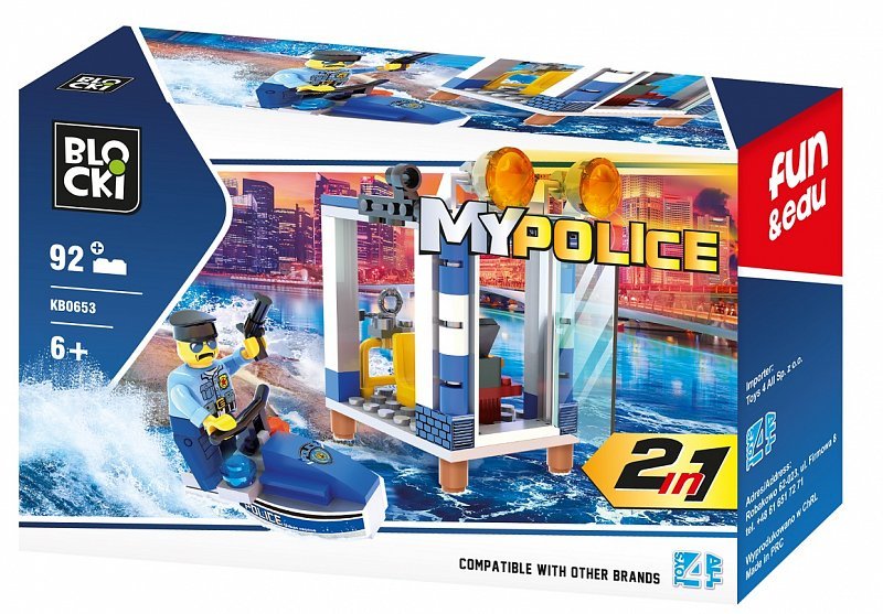 Blocki MyPolice Police station on water / KB0653 / Constructor with 57 parts / Age 6+