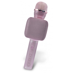 Forever BMS-400 Bluetooth Microphone Karaoke With Build In Speaker / LED / 3W / Aux / Voice Modulator / USB / MicroSD / Pink