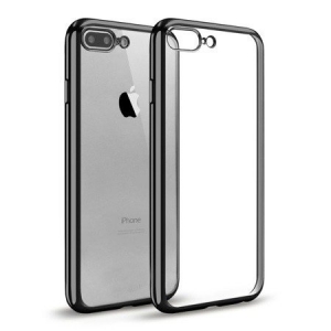 Mocco Electro Jelly Silicone Case for Apple iPhone 6 / 6S Transparent - Black