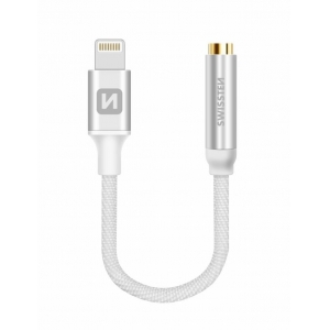 Swissten Lightning нa 3.5 mm Аудио Адаптер для iPhone и iPad 15 cm Серебряный