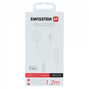 Swissten Беспроводное зарядное устройство 2 в 1 для Apple iWatch и Apple iPhone / Apple iPad белый цвет