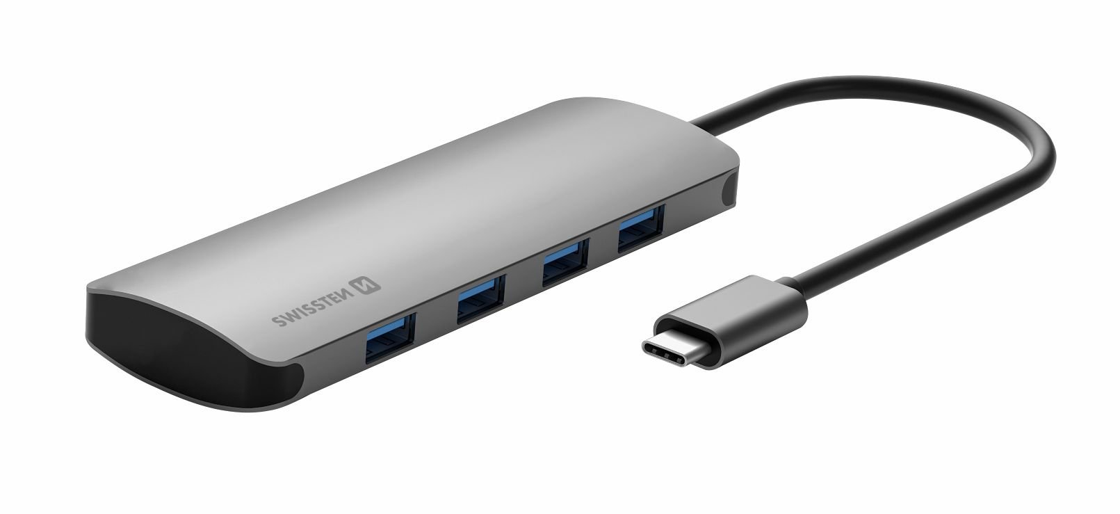 Swissten USB-C Hub 4in1  with 4 USB 3.0 ports / Aluminum body