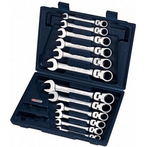 12-OS. LUKUST. LIIGENDIGA TIRR SILMUS-LEHTV. KOMPL. 8-19MM KS TOOLS