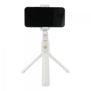 RoGer 2in1 Selfie Stick + Tripod Telescopic Stand with Bluetooth Remote Control / White
