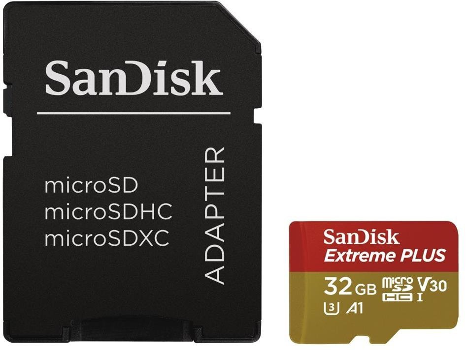 Sandisk карта памяти microSDHC 32GB Extreme Plus A1 + адаптер