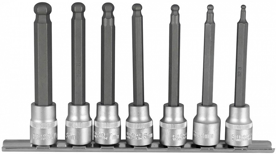 7-OS PIKKADE KUUSKANT PADRUNOTSIKUTE KOMPLEKT 3 / 8 JA 1 / 2" 4-10MM) SIINIL JBM