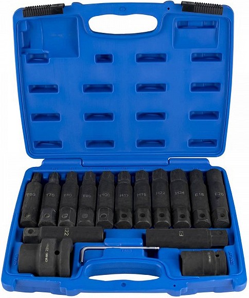 16-OS LÖÖKPADRUNOTSIKUD TORX 3 / 4" JA 1" KEERAMISPADRUNIGA CR-MO JBM