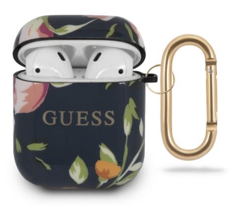 Guess GUACA2TPUBKFL03 Silicone Headset Holder Bag For Airpods 1/2 Floral N.3