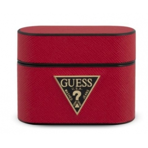 Guess GUACAPVSATMLRE Saffiano Headset Holder Bag For Airpods Pro Red