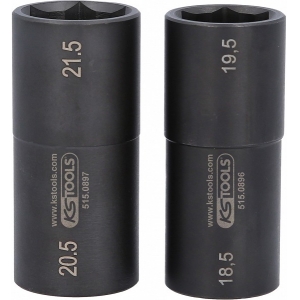 1 / 2" VALUVELJE PADRUNID 18.5  /  19.5  /  20.5  /  21.5MM. 2TK FORD. KS TOOLS