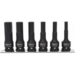 6-OS. PIKKADE 1 / 2" LÖÖK-KUUSKANTOTSIKUTE KOMPL. SIINIL 8-19MM KS TOOLS