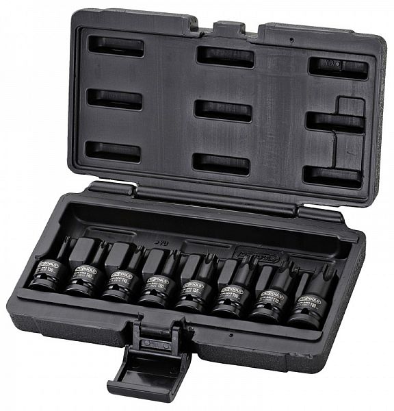 8-OS. LÖÖK-TORXIDE KOMPL. 1 / 2" LÜHIKESED T30-T80 KS TOOLS