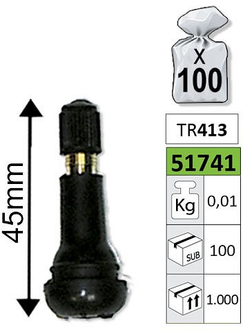 VENTIIL TR413 45MM "GOOD FOR GO" JBM 100TK PAKIS!!! MÜÜME PAKK!