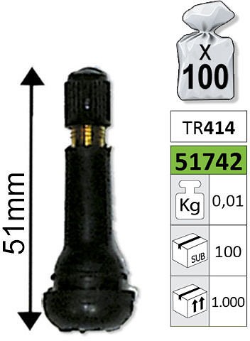 VENTIIL TR414 51MM "GOOD FOR GO" JBM 100TK PAKIS. MÜÜME PAKK!