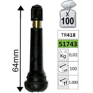 VENTIIL TR418 64MM "GOOD FOR GO" JBM 100TK PAKIS. MÜÜME PAKK!