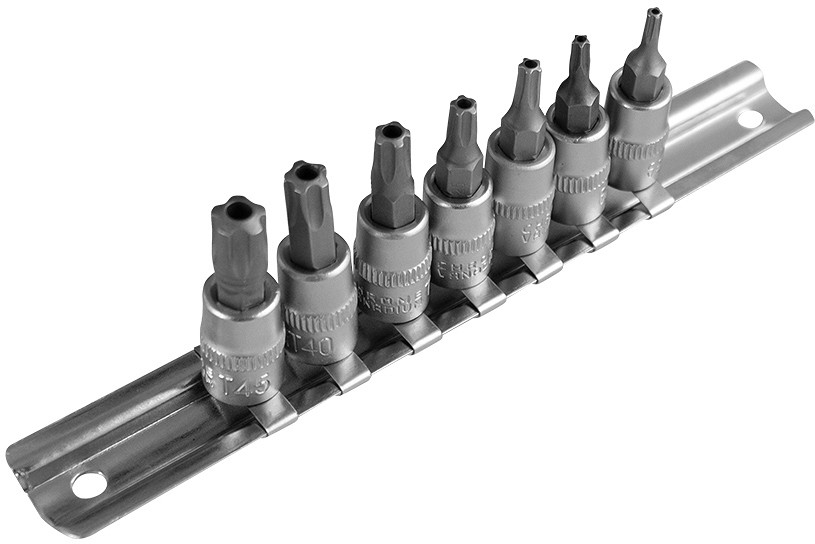7-OS. 5-TORX (AVAGA) PADRUNOTSIKUTE KOMPLEKT 1 / 4" T10-T45 SIINIL JBM