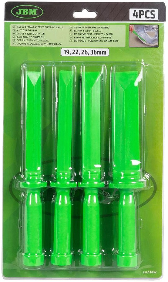 4-OS. PUHASTUS-EEMALDUSTÖÖRIISTADE KOMPLEKT NAILONPLASTIST 19-22-25-38MM. PIKKUS 273MM JBM