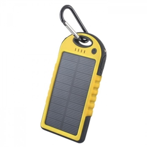 Forever STB-200 Solar Power Bank 5000 mAh Портативный аккумулятор 5V 1A + 1A + Micro USB Кабель Желтый