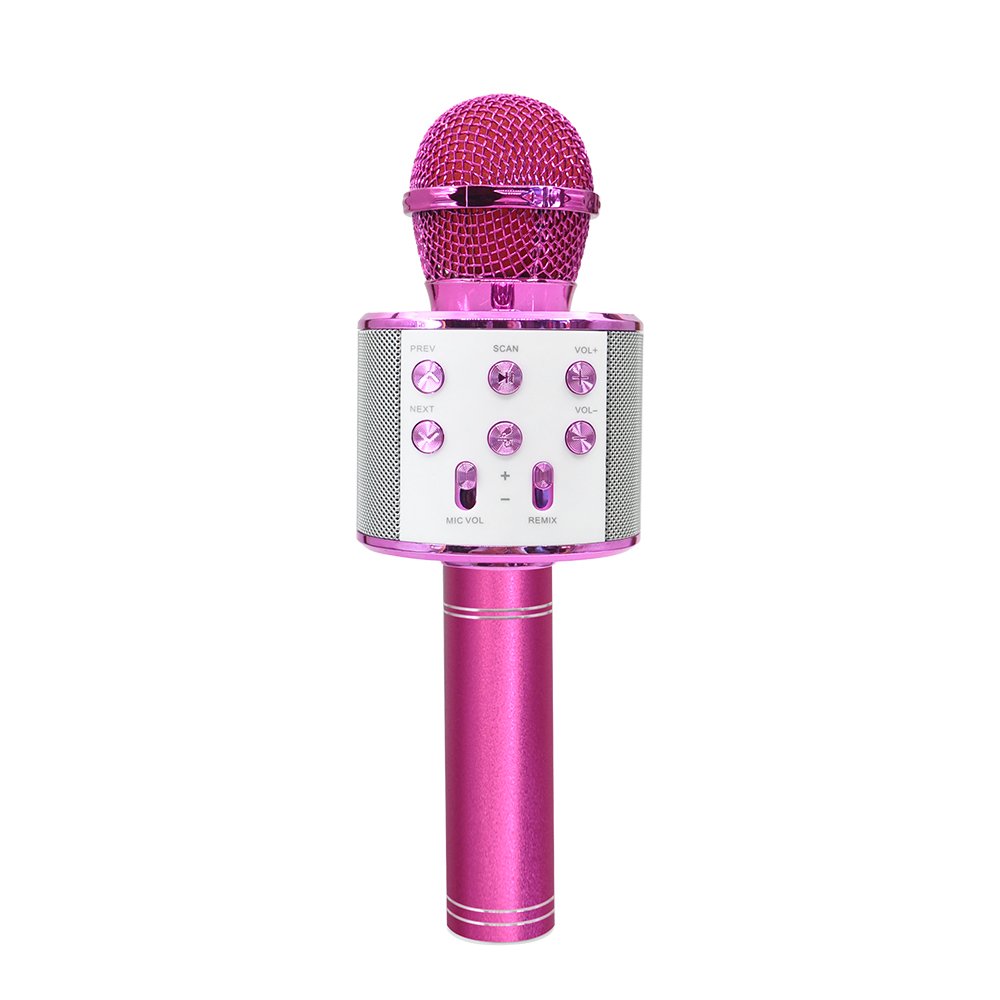 Forever BMS-300 Bluetooth 4.0 Microphone Karaoke With Build In Speaker / 3W / Aux / Voice Modulator / USB / MicroSD / Pink