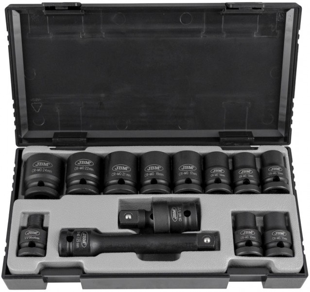 13-OS. 1 / 2" LÖÖKPADRUNITE KOMPLEKT 10-22MM +PIKENDUS. KARDAAN JBM
