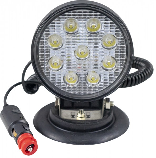 TÖÖTULI 9-LED 27W 1450LM. "SPOT" 10-30V IP68 MAGNETALUS. SIG.SÜÜTAJA JBM
