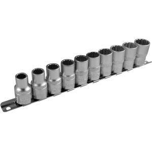 10-OS. 12-KANT PADRUNITE KOMPLEKT 1 / 2" METALL SIINIL 10-19MM JBM