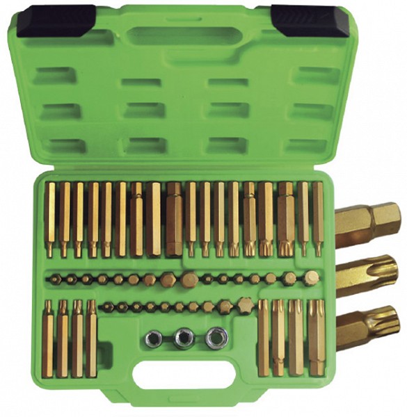 55-OS. TORX. KUUSKANT. 12-TÄHIK OTSIKUTE KOMPL. "HEAVY DUTY GOLD" JBM