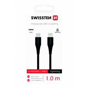 Swissten Basic Universal Quick Charge 3.1 USB-C to Lightning Data and Charging Cable 1m Black
