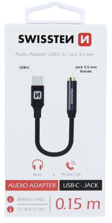 Swissten USB-C нa 3.5 mm Аудио Адаптер для Телефонов 15 cm