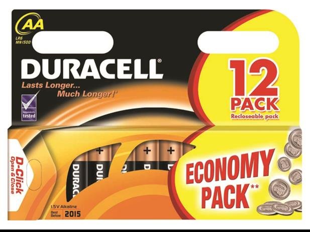Duracell AA / MN1500 Alkaline LR6 1.5V Батарейки (12шт.) (EU Blister)