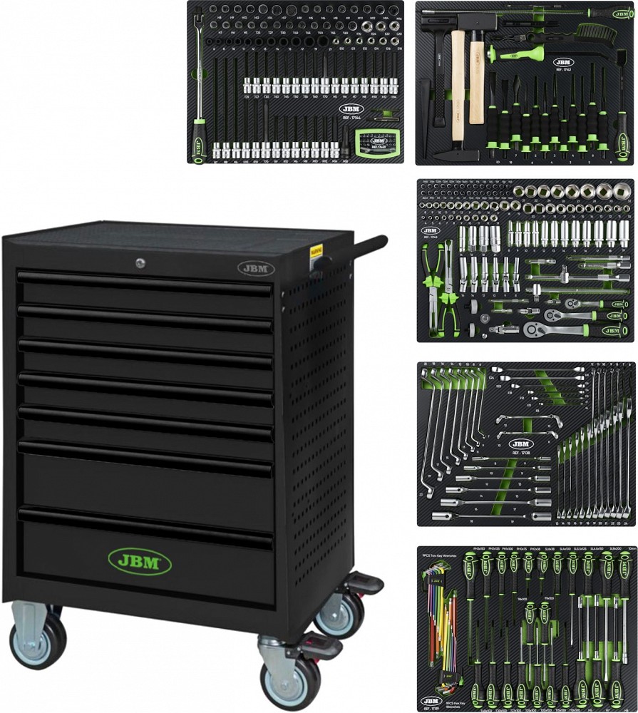 329-OS. TÖÖRIISTAKÄRU 5-PANEELI TÖÖRIISTADEGA "BLACK EDITION" H1020MM JBM