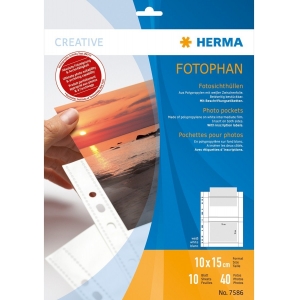 Herma кармашки для фото 10x15cм horizontal 10л, белый