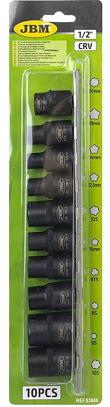 10-OS. AUTONDUSE ERI-PADRUNITE (LÖÖK) KOMPLEKT 1 / 2". METALLSIINIL JBM