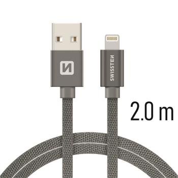 Swissten Textile Fast Charge 3A Lightning (MD818ZM/A) Кабель Для Зарядки и Переноса Данных 2m Серый