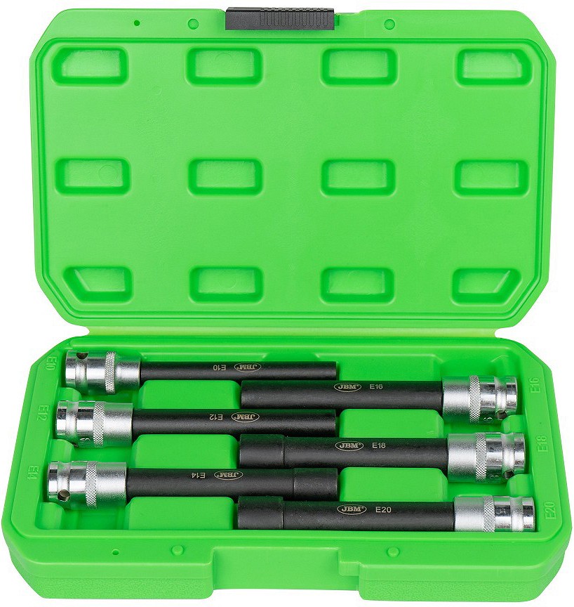 6-OS. 1 / 2" PIKKADE TORX PADRUNITE KOMPL. E10-E20 (140MM) JBM