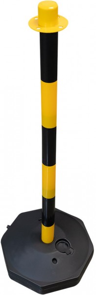 PVC MUST-KOLLANE PIIRDEPOST / OHUPOST JALAGA (LIIVAGA TÄIDETAV) KETIHOIDJAGA JBM