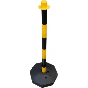 PVC MUST-KOLLANE PIIRDEPOST / OHUPOST JALAGA (LIIVAGA TÄIDETAV) KETIHOIDJAGA JBM