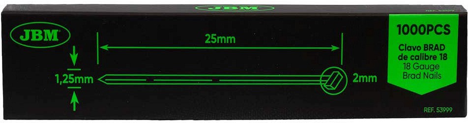 NAELAPÜSTOLI NAELAD 18GA 25X1.25MM (1000TK) JBM