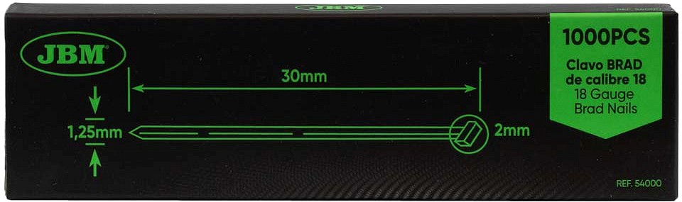 NAELAPÜSTOLI NAELAD 18GA 30X1.25MM (1000TK) JBM