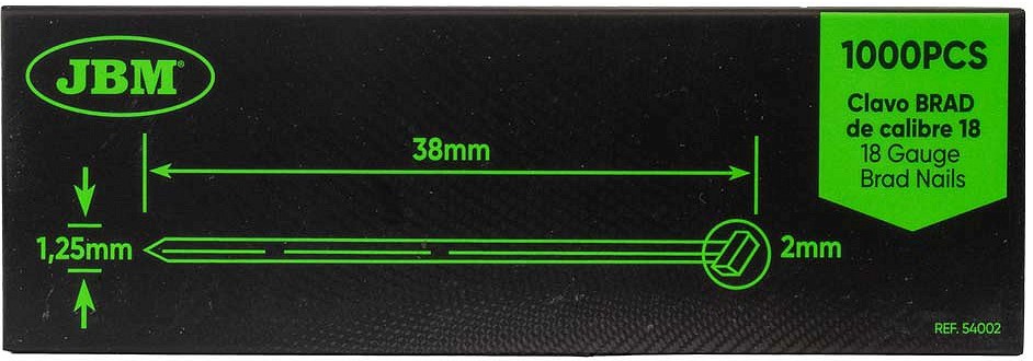 NAELAPÜSTOLI NAELAD 18GA 38X1.25MM (1000TK) JBM