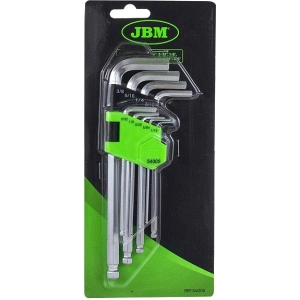 9-OS. TOLLMÕÕDUS L-KUUSKANTVÕTMETE KOMPLEKT 1 / 16"-3 / 8". KUULOTS JBM