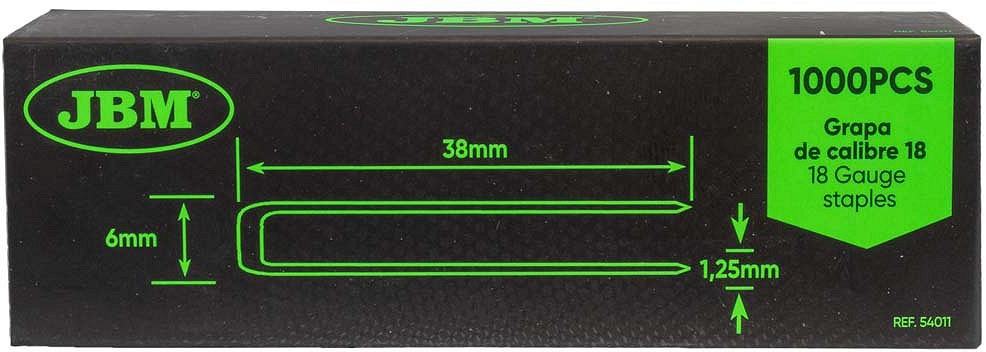 NAELAPÜSTOLI U-KLAMBER 18GA 38X6MM (1000TK) JBM