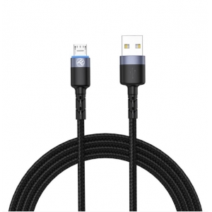 Tellur Data cable, USB to Micro USB, LED, Nylon Braided, 1.2m black