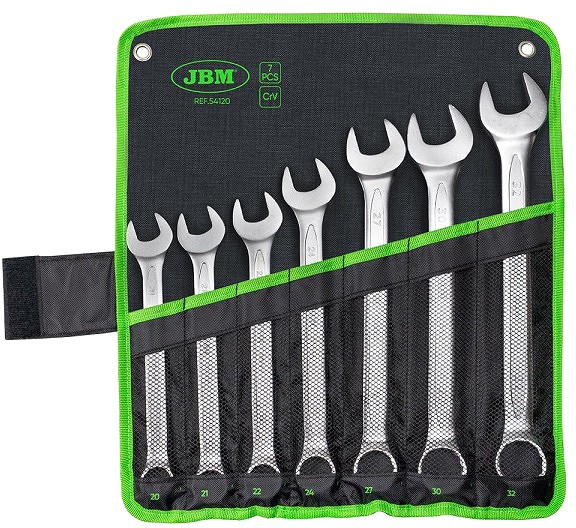 7-OS. SILMUS-LEHTVÕTMETE KOMPL. 20-32MM (SUURED MÕÕDUD) TEKSTIILKOTIS JBM