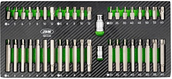 42-OS. 10MM(3 / 8") TORX. KUUSKANT. 12-TÄHIK OTSIKUTE KOMPL. PU-PANEELIS JBM*
