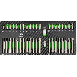 42-OS. 10MM(3 / 8") TORX. KUUSKANT. 12-TÄHIK OTSIKUTE KOMPL. PU-PANEELIS JBM*